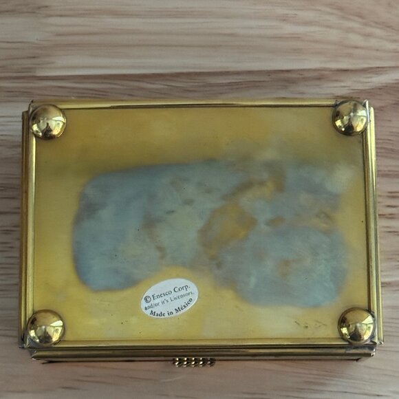 Thomas Kinkade Glass Trinket Box from Enesco Mirrored Bottom Victorian Setting - Picture 7 of 8